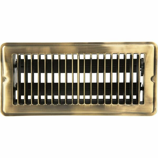 Home Impressions 4 In. x 10 In. Antique Brass Steel Floor Register 1FL0410AB-NH